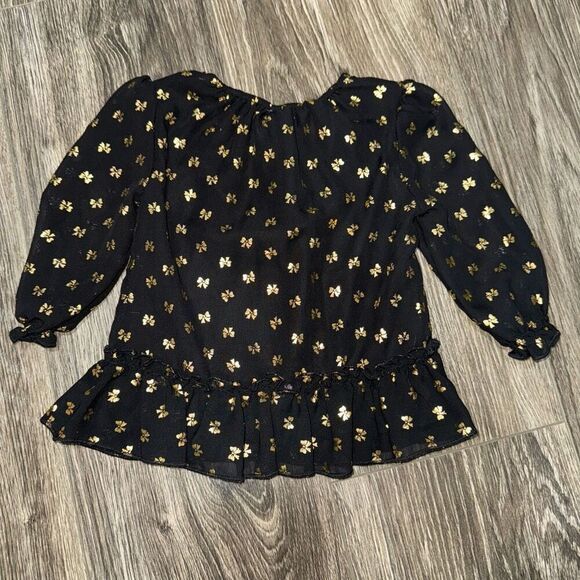 Healthtex Baby 12m Black & Gold Bow Top - Picture 2 of 3